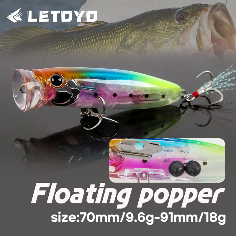 Fishing Lure Popper - LETOYO 9.6g/18g Yüzen Popper Yem Üst