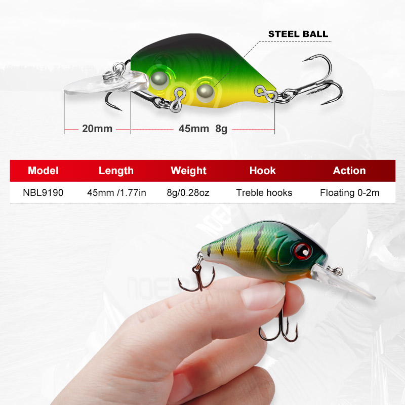 NOEBY 45mm 8g Crankbaits Balık - Fishing Lure Crankbait incelemesi ve fiyatı